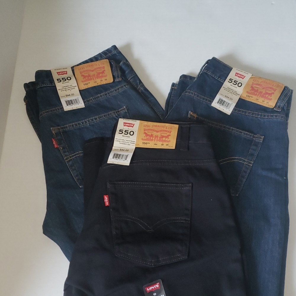 NWT Bundle of 3 Levi's 550 relaxed size 10 Husky 30 x 26 - Picture 1 of 5